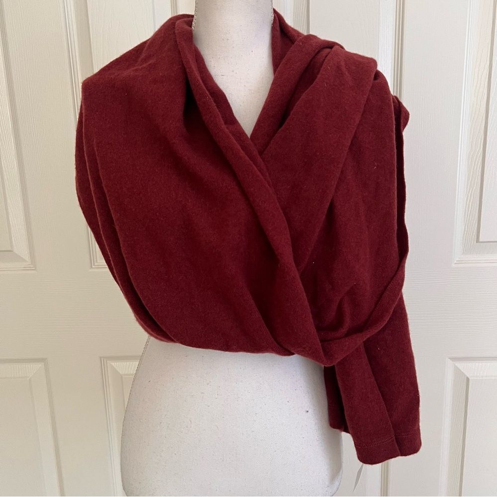 Nordstrom Wool Cashmere Blend Burgundy Scraf NEW MSRP $99